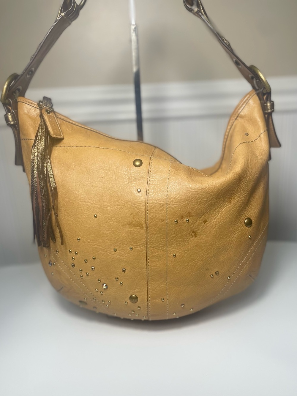 Coach Soho RARE/HTF Studded Crystal Vachetta Hobo w/COA